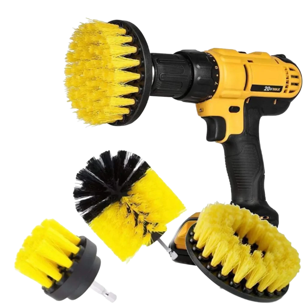 4-delige Schoonmaakborstelset voor in de boormachine - Maak velgen schoonmaken makkelijker dan ooit!