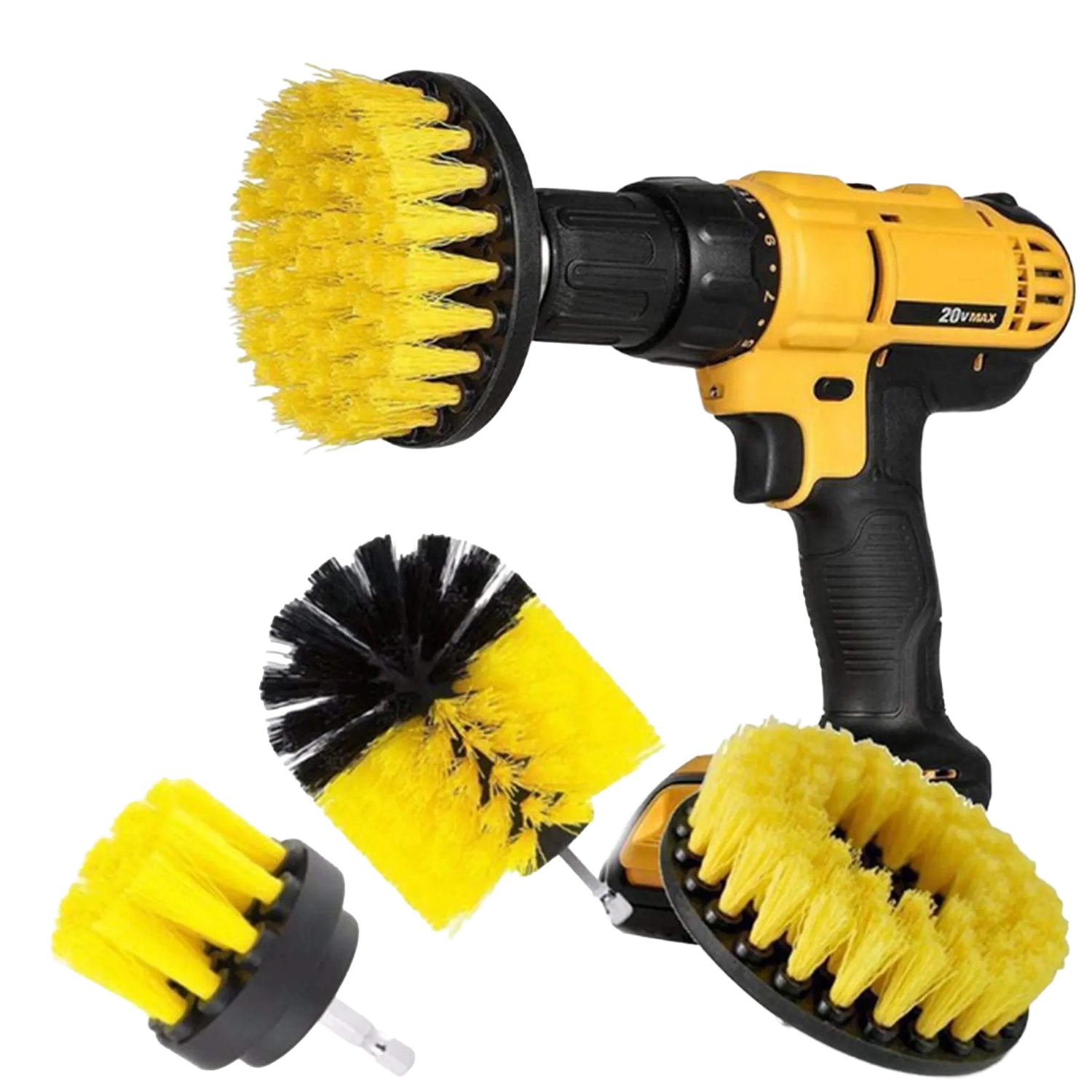 4-delige Schoonmaakborstelset voor in de boormachine - Maak velgen schoonmaken makkelijker dan ooit!